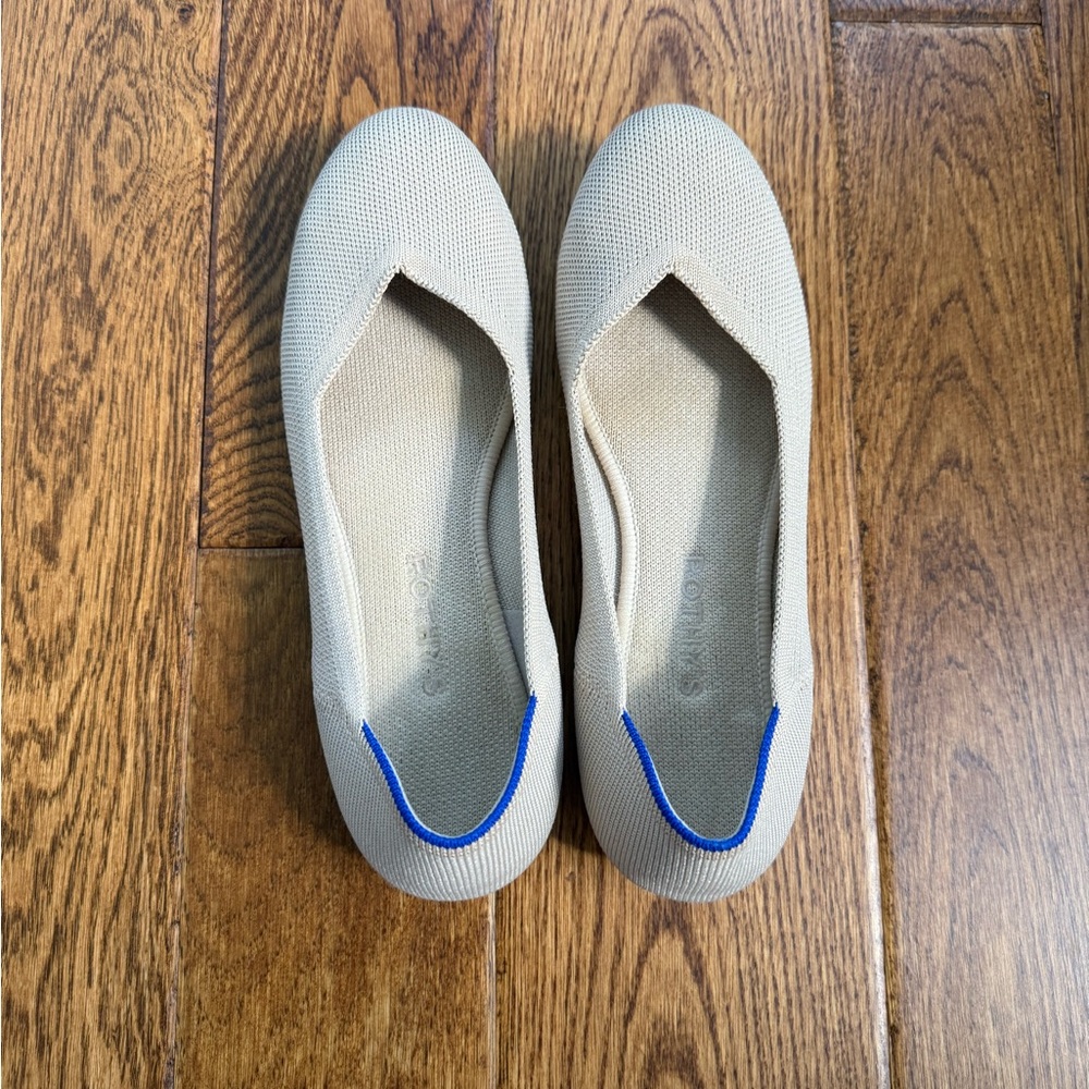 Rothy's The Flat Round Toe Ecru Flats Size 8